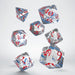 Classic RPG Translucent & blue-red Dice Set - Q workshop - Tarotpuoti