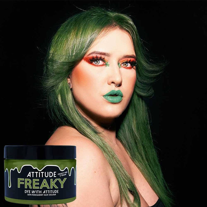 Freaky Olive Green hiusväri - vegaaninen, eläinkokeeton - Attitude Hair Dye