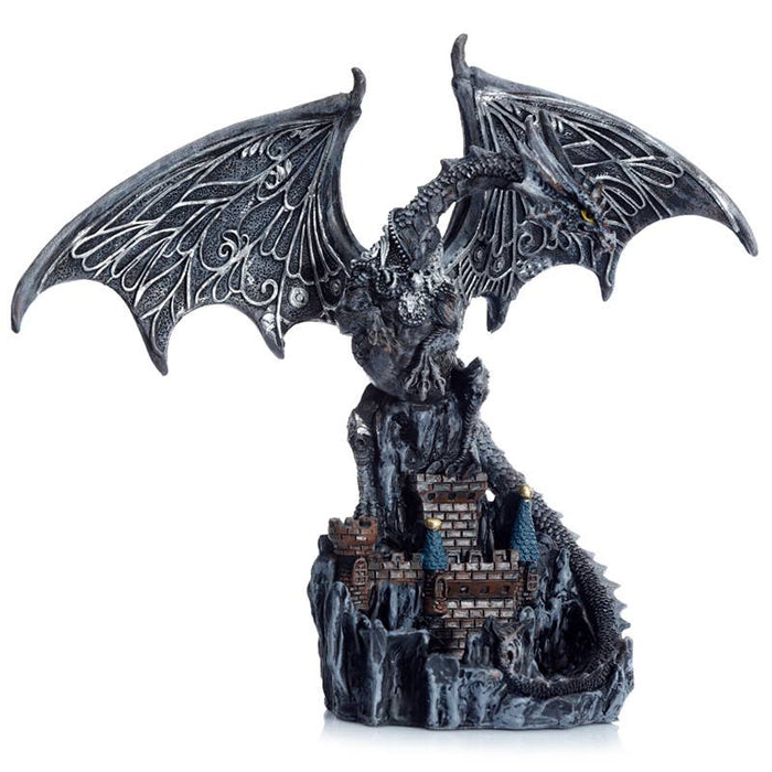 Dark Legends Wings of Magic Silver Castle Guardian Dragon - lohikäärmepatsas - Tarotpuoti
