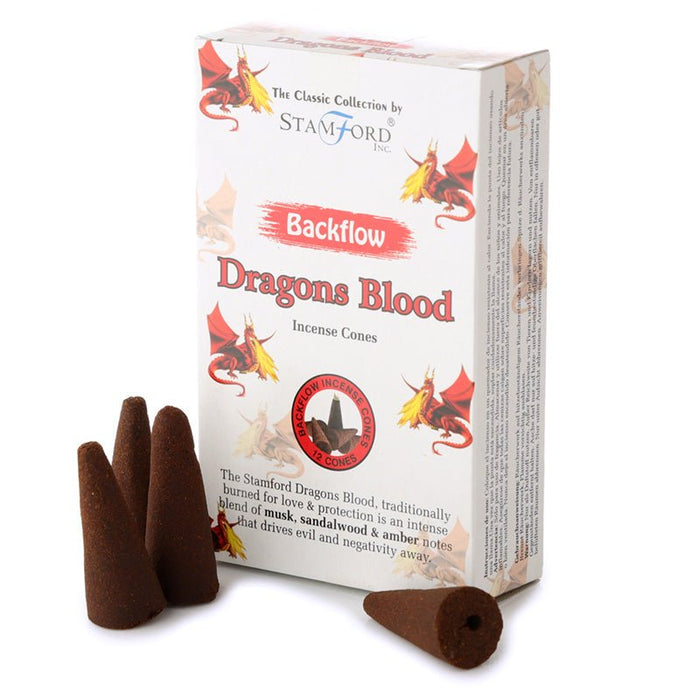 Dragons Blood takaisinvirtaus suitsukekartio 12 kartiota - Stamford - Tarotpuoti