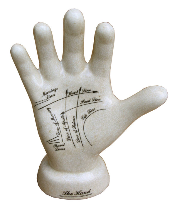 Palmistry, kädestä lukemisen keraaminen käsi n.24cm