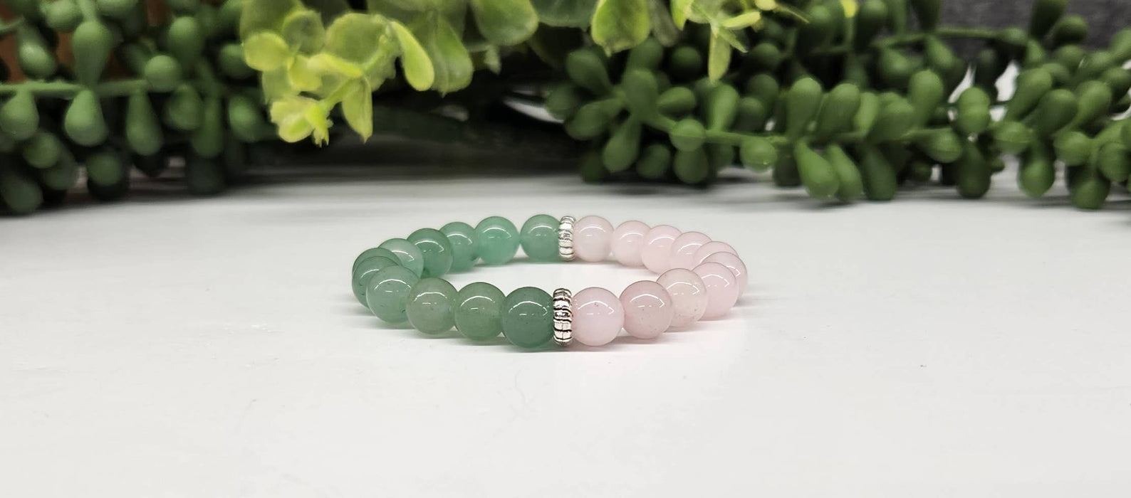 Aventurine and rose quartz fertility bracelet, 8mm beads