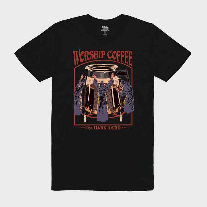 Worship Coffee Schwarzes T-Shirt – Steven Rhodes