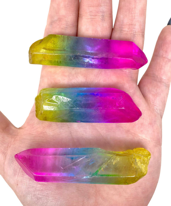 Aura quartz crystal - Rainbow aura approx. 4-6cm