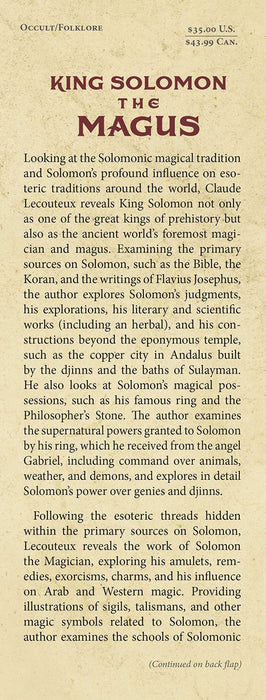 King Solomon The Magus - Claude Lecouteux - Tarotpuoti
