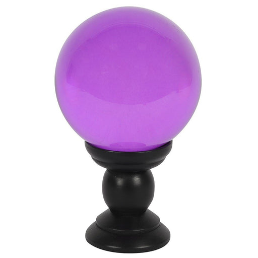 Kristallipallo Purple 13cm halkaisija,puujalustalla - Tarotpuoti