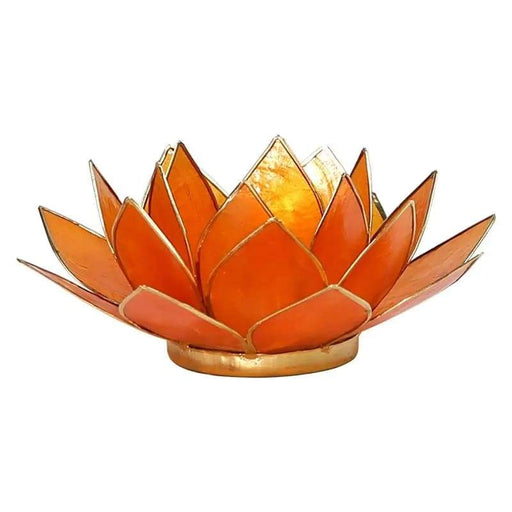 Lotus chakra kynttilä oranssi kultareunus (sakraalichakra) - Tarotpuoti