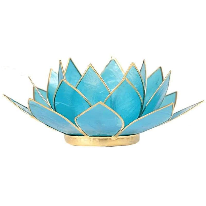 Lotus chakra lyhty vaaleansininen kultaareunuksella (kurkkuchakra) - Tarotpuoti