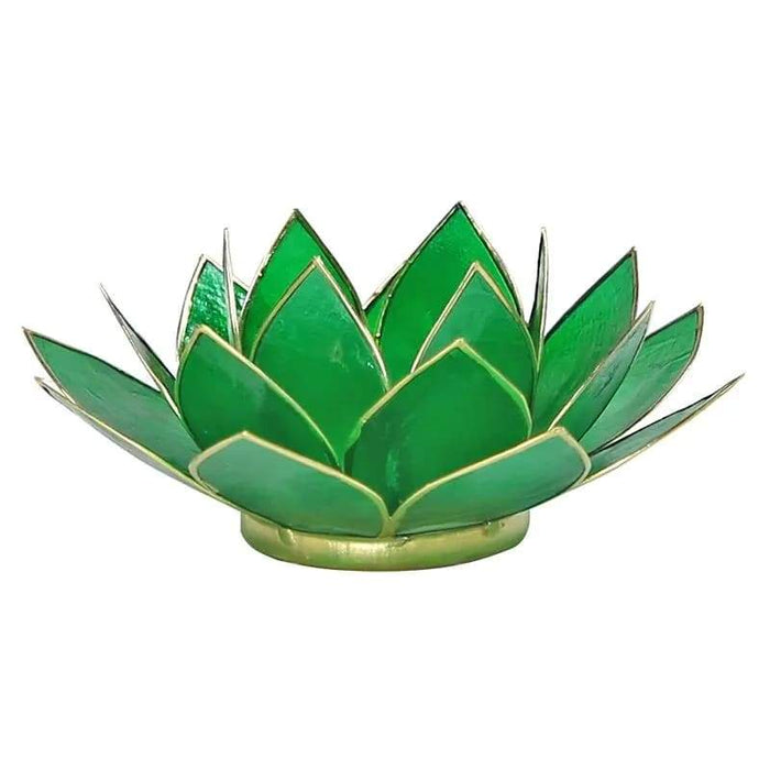 Lotus Chakra lyhty vihreä kultareunuksin (sydän chakra) - Tarotpuoti