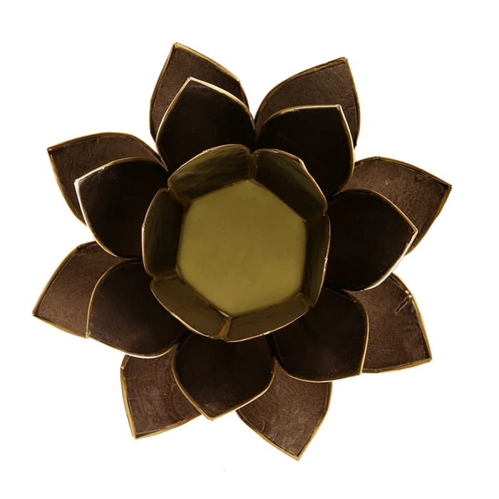 Lotus kynttilälyhty musta kultareunus - Tarotpuoti