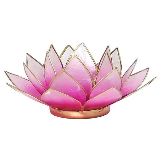 Lotus kynttilälyhty pinkki, kultainen reunus - Tarotpuoti