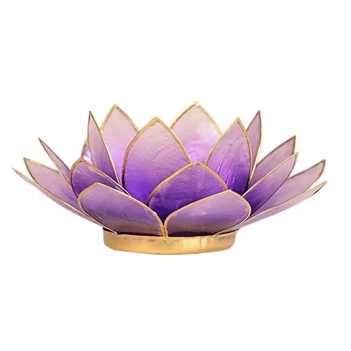 Lotus kynttilälyhty violetti, kultainen reunus - Tarotpuoti