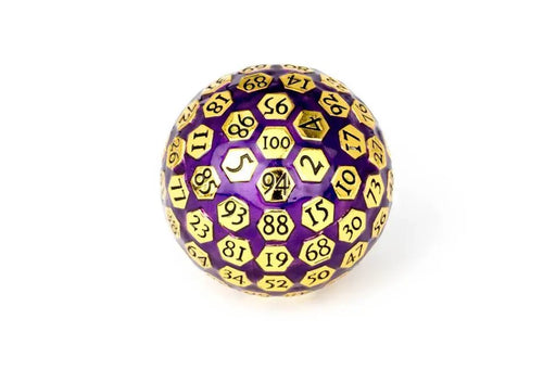 Mega Metal D100 violetti Paperweight: One hundred sided dice for D&D - Metallic Dice Games - Tarotpuoti