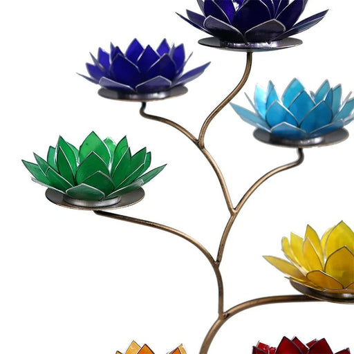 Messingin värinen teline Chakra Lotus tuikunpidikkeille (ei sisällä tuikkuja) - Tarotpuoti