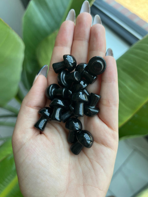 Musta obsidiaani mini sieni - Tarotpuoti