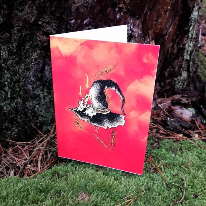 Noitahattu kynttilöillä taitettu postikortti - Anni-Elise Art - Tarotpuoti