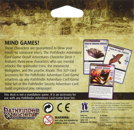 Pathfinder Adventure Card Game: Occult Adventures Character Deck 1 - Mike Selinker - Tarotpuoti