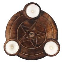Pentagrammi kynttilänjalusta lämpökynttilöille - Tarotpuoti