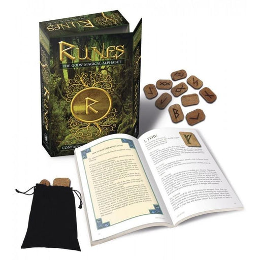 Riimusetti kirjalla, Runes: The Gods Magical Alphabet kit - Tarotpuoti
