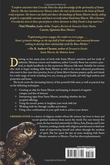 Secrets of Santa Muerte : A Guide to the Prayers, Spells, Rituals, and Hexes - Cressida Stone - Tarotpuoti