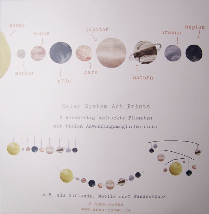 Solar System taideprintit - Anna Cosma - Tarotpuoti