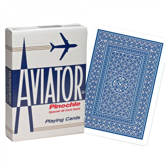 Aviator Pinochle Standard poker cards (Blue)