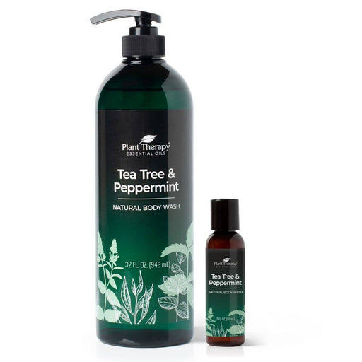 Tea Tree and Peppermint Natural Body Wash 32 oz with Travel - Plant Therapy - Tarotpuoti