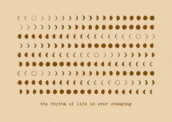 The Rhythm of Life is Ever Changing postikortti - Anna Cosma - Tarotpuoti