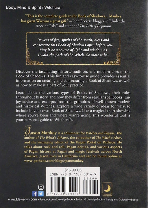 The Witch's Book of Shadows: The Craft, Lore & Magick of the Witch's Grimoire (The Witch's Tools Series, 5) - Jason Mankey - Tarotpuoti