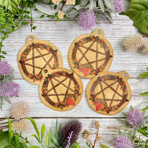 Witchy Coffee-Dyed Gift Tags, Vintage-Inspired - Tarotpuoti